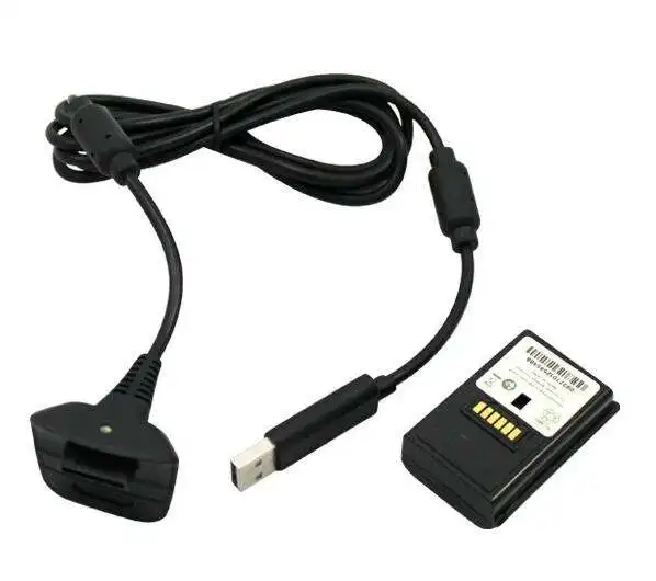 High quality Charging kit For xbox 360 Battery 4800mAh Rechargeable Battery Pack Charger Cable black and white