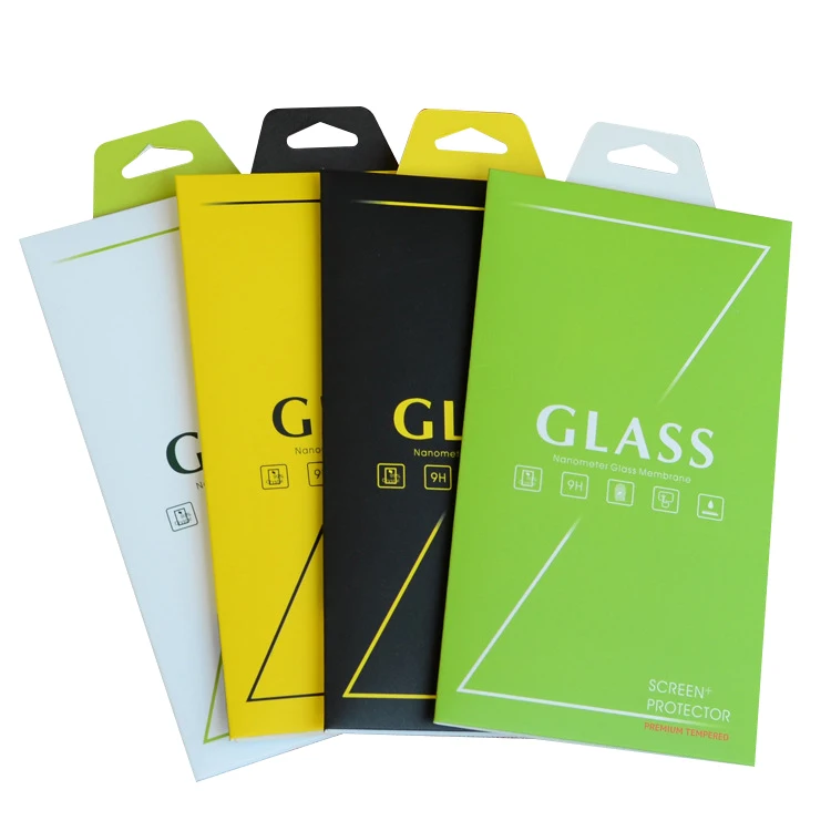 Easy Tear Design Mobile Phone Envelope Paper Box for Screen Protector Packaging with Hang Hole