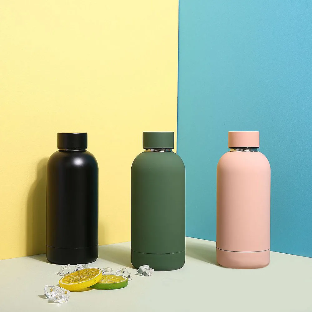 New Double Wall Water Bottles Insulated Drinking Vacuum Thermos Frosted Reusable Botellas De Agua