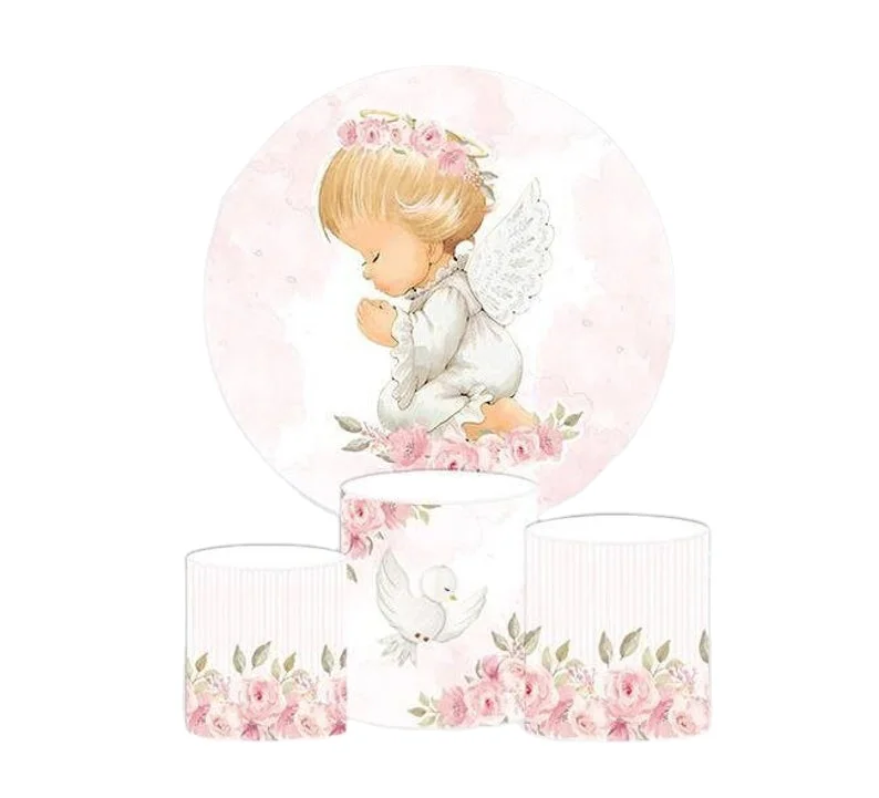 Aluminum frame tension fabric curved circle pillowcase stage Wedding Backdrops For Party Birthday Round Backdrop Wall