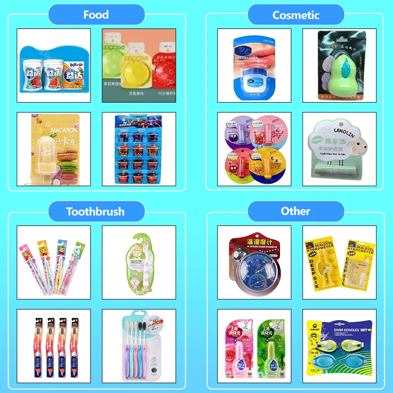 Multifunctional liquid brush car bottled cardboard plastic blister heat sealing packaging machine