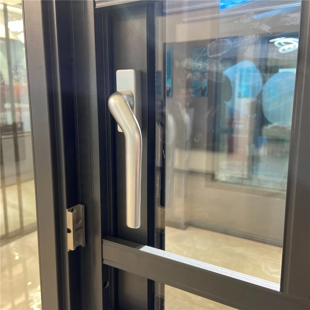 ZEKIN customized glass casement windows aluminum tempered glass horizontal opening tilt and turn window aluminum casement window
