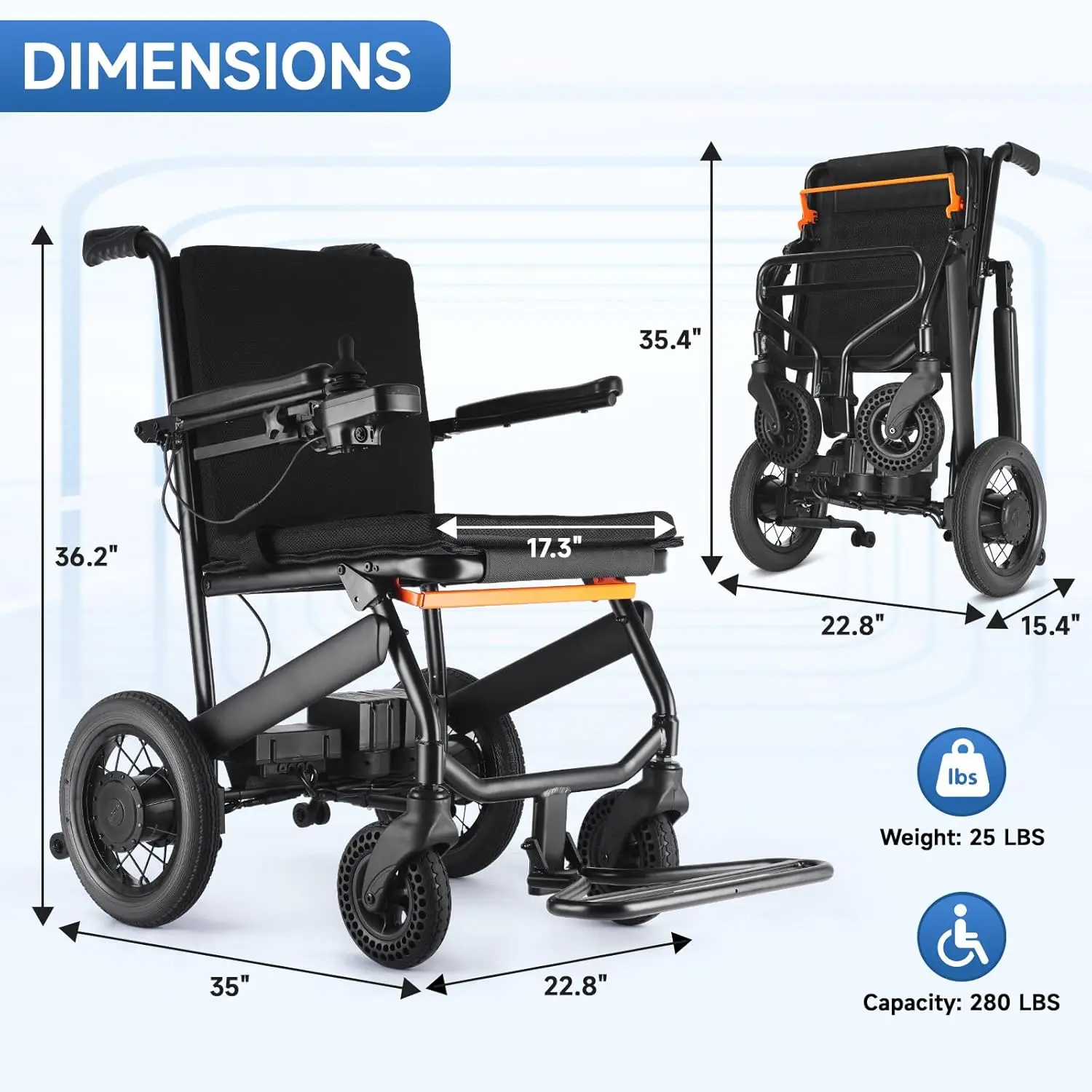 Lightweight Foldable Portable Power Electric Wheelchair for the Disabled-New Trending Rehabilitation Therapy Supply