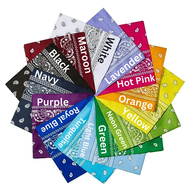 multifunctional DIY bandana colourful custom square fabric printed headwear classic custom bandana with logo bandana  design