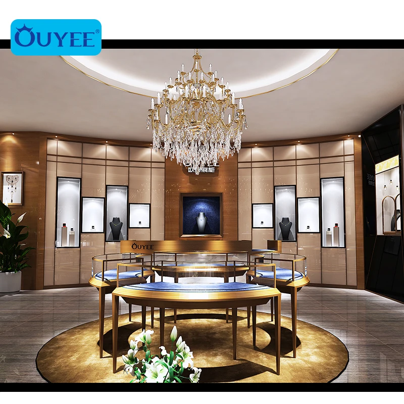 Gold Shop Interior Design High End Jewelry Display Showcase Jewellery Shop Counter Design Gold Jewellery Showroom