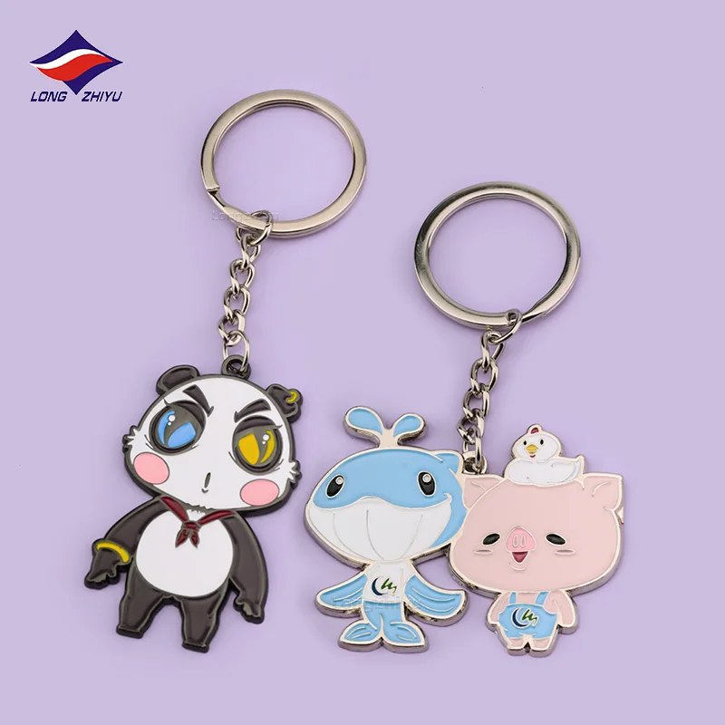 Longzhiyu 17years keyring accessories manufacturer custom anime sword keychain wholesale metal cartoon character key chains