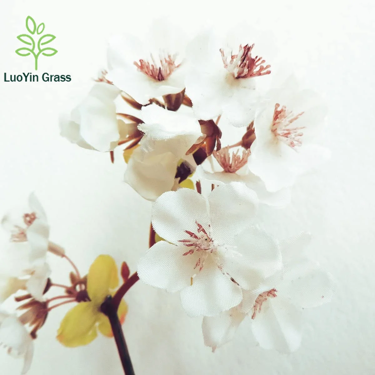 Artificial White Cherry Blossom Flower Faux Cherry Blossom Silk Cherry Blossom Branches  Tree Stems for Wedding Home Decor