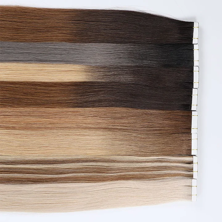 Wholesale virgin cuticle aligned natural hair extension human manufacturers keratin invisible tape hair extension tape in vendor