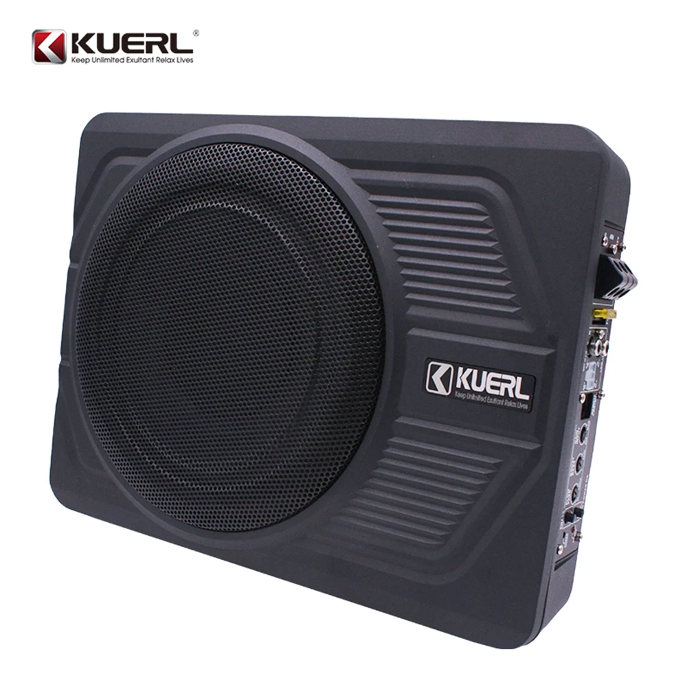 Wholesale new design 10 inch cheap  under seat auto audio subwoofer modified 12V big power amplifier slim car subwoofer