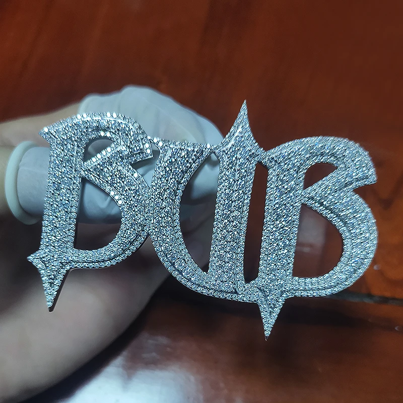 Hip Hop Jewelry Cuban Chain Diamond Custom Name Pendant Necklace Letters Pendant Diamond Personalized Chain