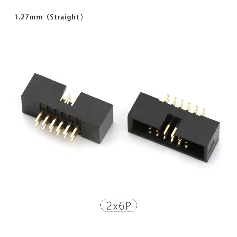 male female shrouded 1.27mm pitch 2x6 pins 12pins dc3 box pin header 1.27 pin header