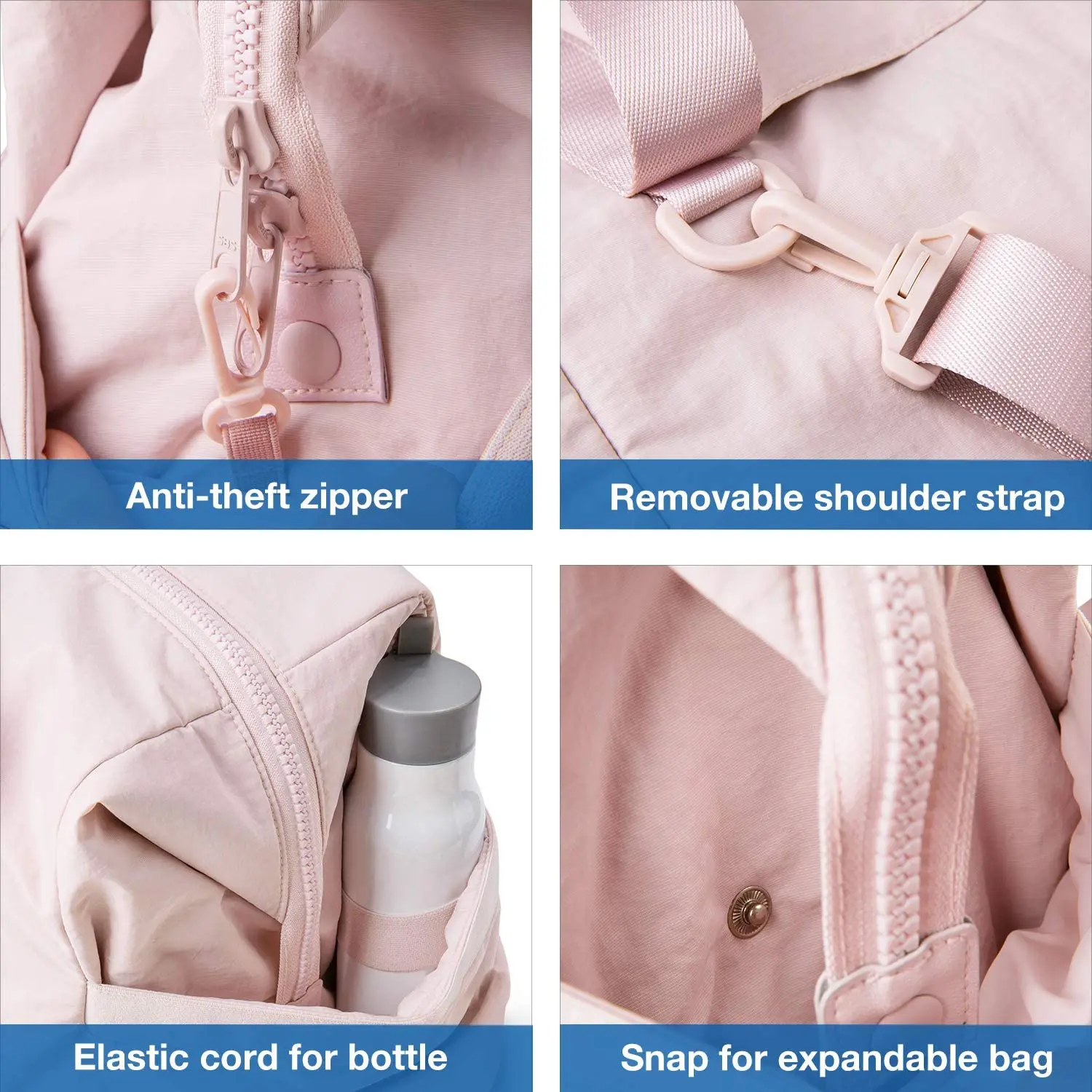Waterproof Weekender Girls Duffel Bags Tote Custom Sublimation Logo Luggage Travel Pink Duffle Bag for Women