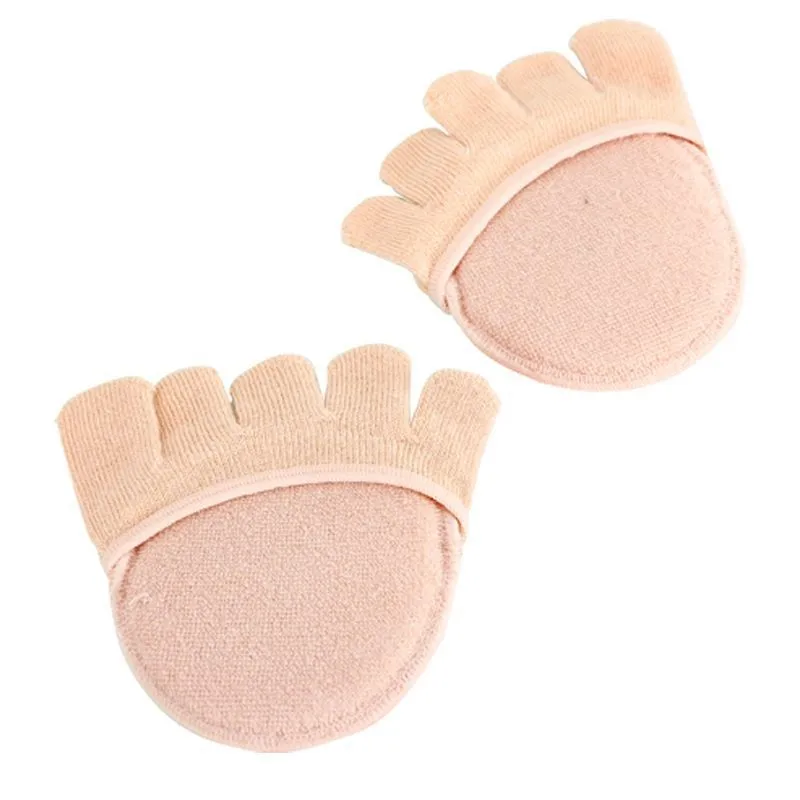 Half high heels sandals thin half soles anti-blister invisible five-finger toe summer socks sole female forefoot socks