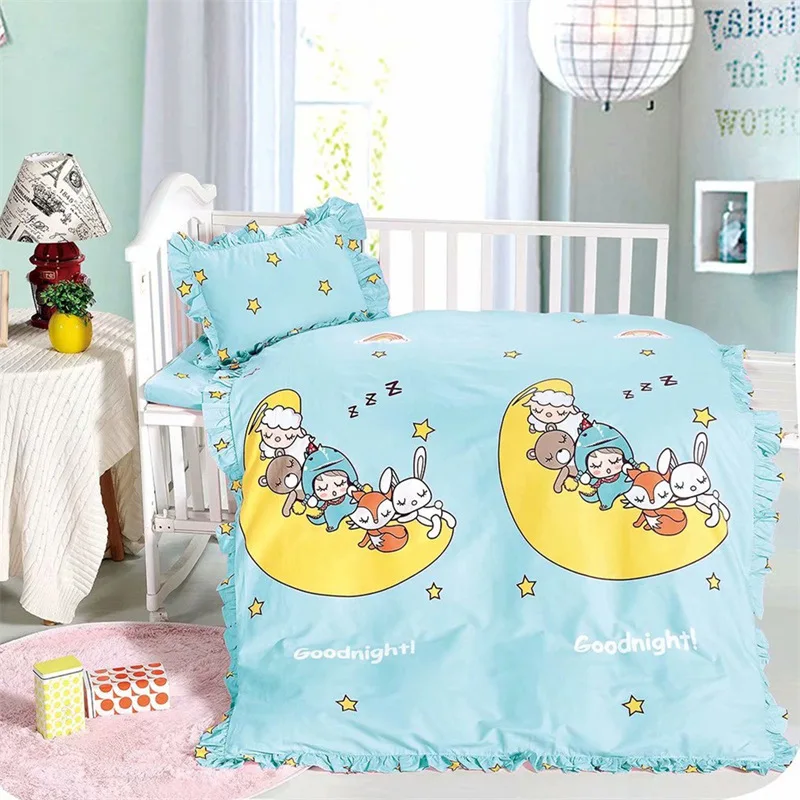 cheap cotton crib bedding set cot bed linen baby comforter set baby nursing bedding set infant kids bedding quilt sheet pillow