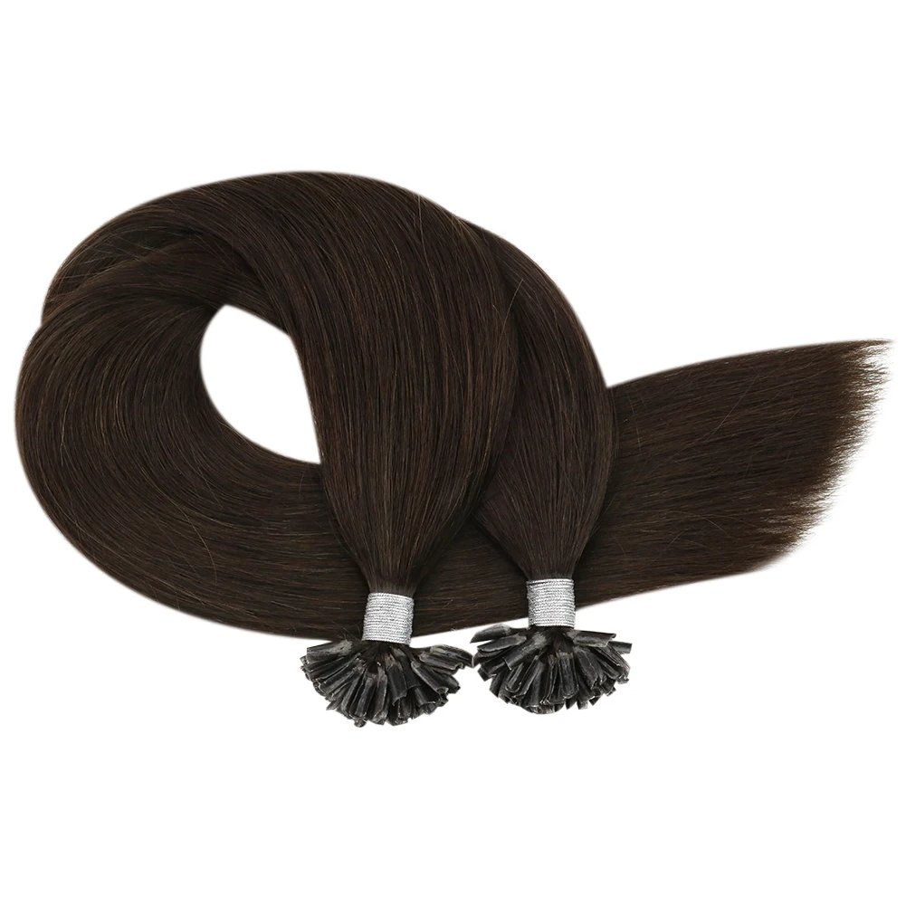 Full Shine U Tip Hair Extension Wholesale Vendor #2 Darkest Brown Utip Keratin Hair Extension