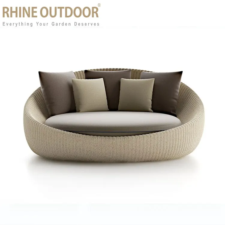 factory direct outdoor  wicker patio daybed round wicker rattan  day beds