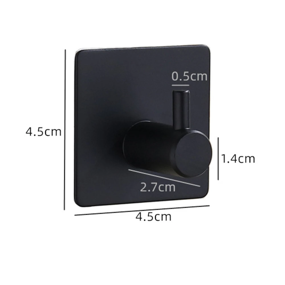 Прямая продажа с фабрики, черный крючок для ванной, самоклеящиеся крючки из нержавеющей стали для ванной