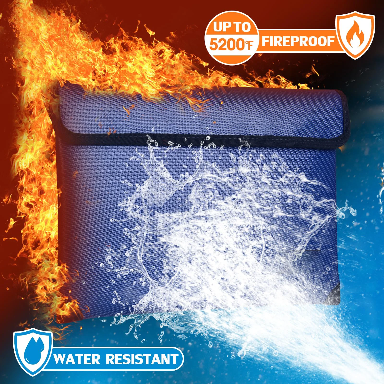 QQgift 2024 New OEM Custom 5200F Safe Storage Pouch Folder Money Pocket Zipper High Quality Waterproof Fireproof Document Bag