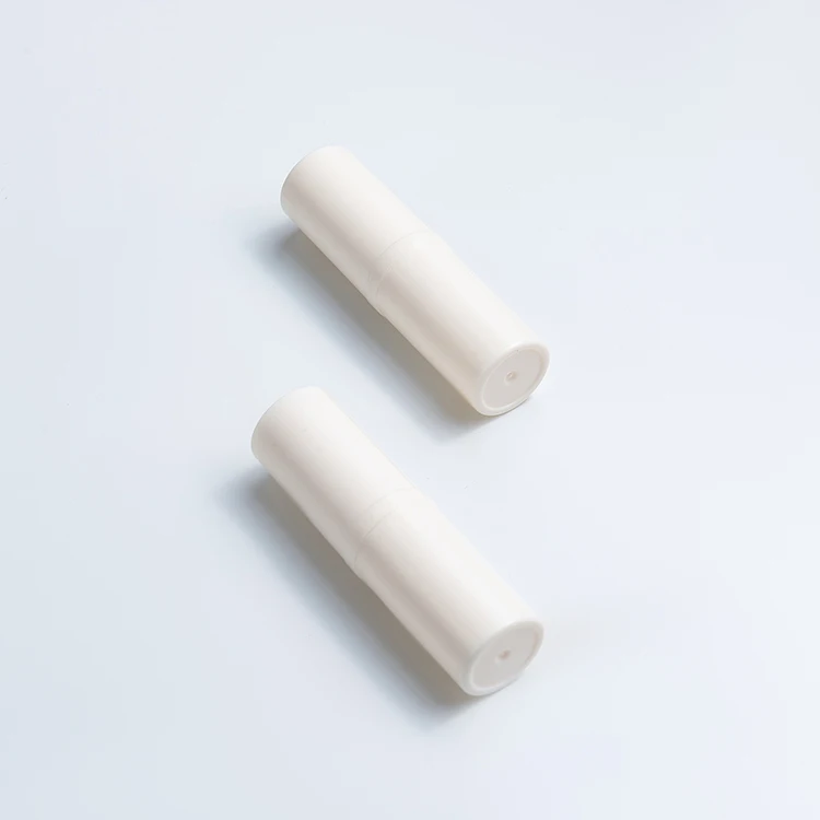 Wholesale custom logo private label plastic ABS lipstick tubes packaging 4g white lip balm container