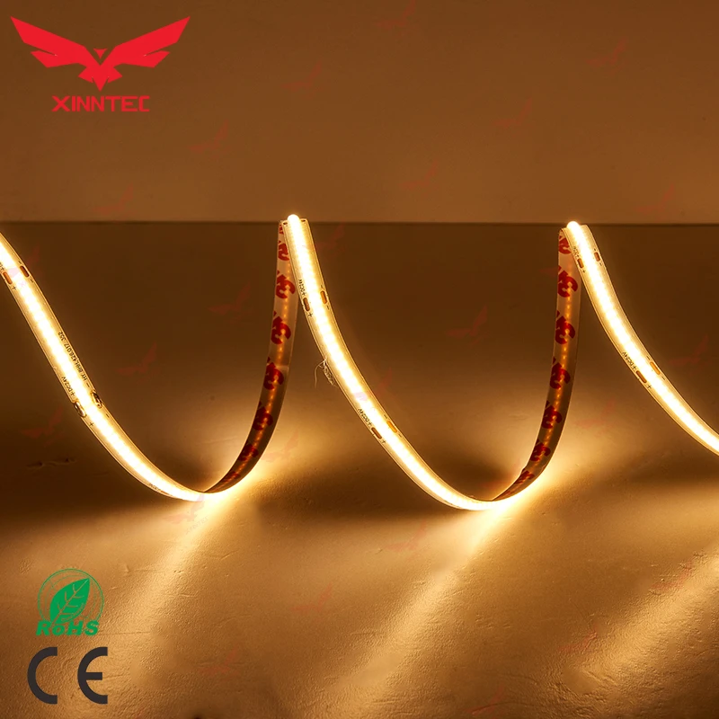  DC12V / DC24V Cuttable 11W IP44 352 Chips 8 mm Width Flexible 3M Tape Light Luz de la tira LED strip COB Strip