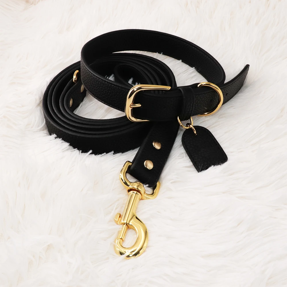 OEM класса люкс ручной работы, изготавливаемая на заказ, индивидуальный логотип поводок-рулетка для питомца пустой простой кожаный ошейник и поводок для собак