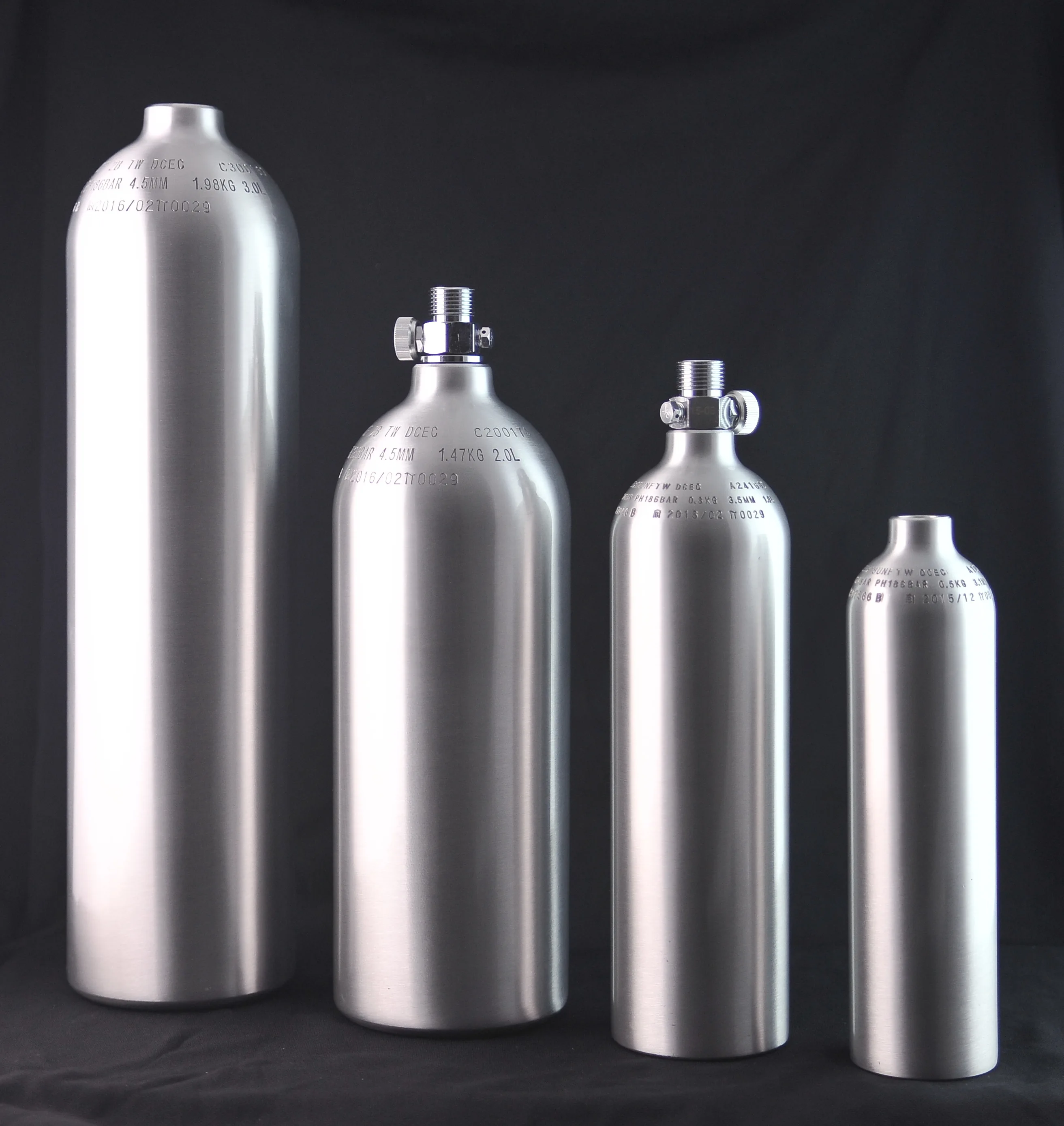 TPED 1L Refillable gas CO2 Aluminum Cylinder with G5/8 on/off valve for aquarium