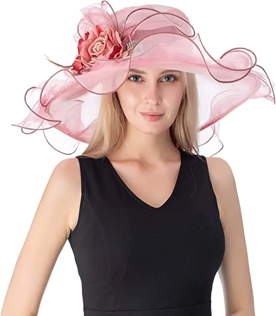 Fashion female party hats wedding Kentucky derby church hats horse racing hats for women