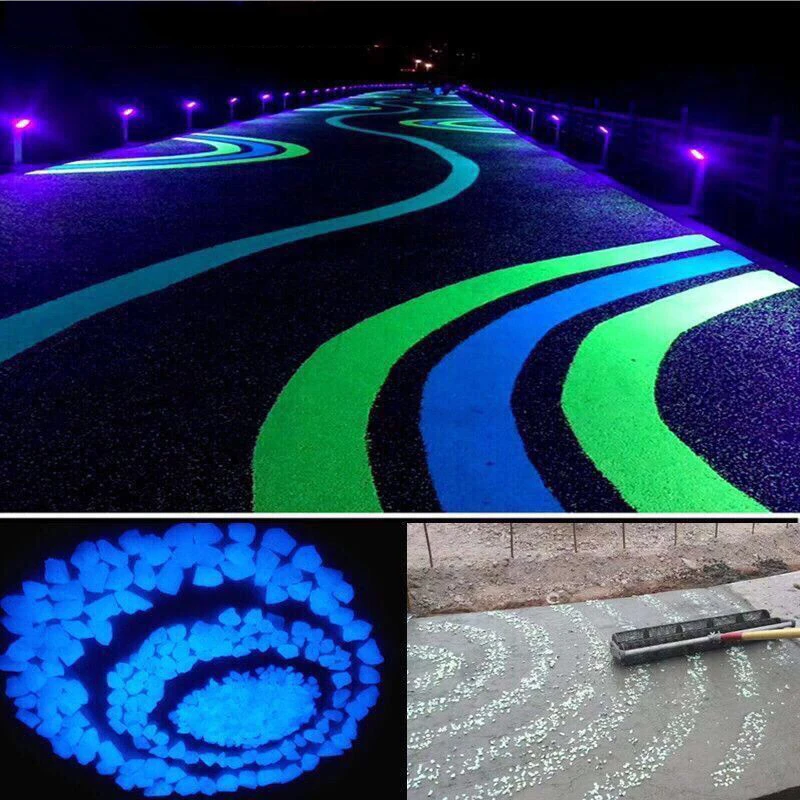 Glowing Stone Cheap Paving Gravels Stone Sky-Blue Luminous Rock for Landscaping Decor Factory Supply