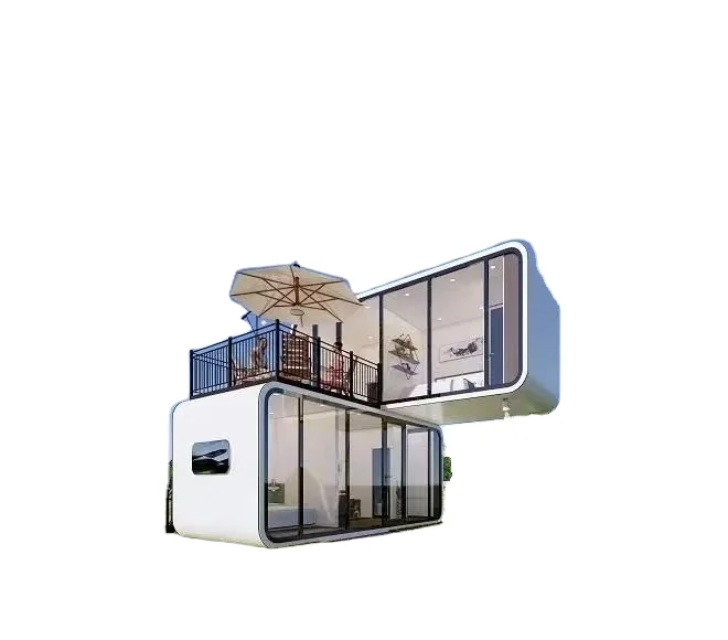 2024 Furnished 20ft 40ft apple cabin single story Apple Pod space capsule office pod Prefabricated House with factory