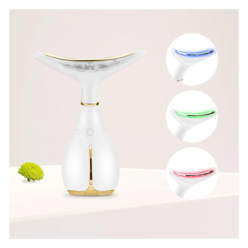 Beauty device 2023 Anti Aging Face Neck Wrinkle Care massage Device with led light therapy