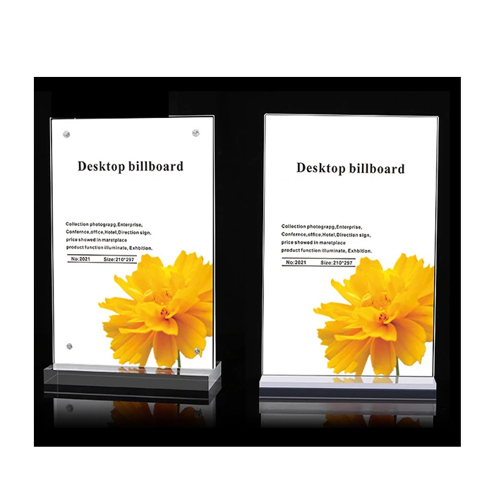 strong magnetic photo frame desktop billboard double sided clear acrylic frames picture