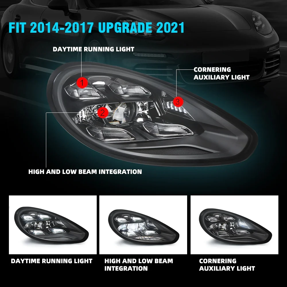 High Version LED Head Lamp Assembly Headlight For Porsche Panamera 2014-2017 Upgrade To 2020-2022 Front Lights Car Auto Parts