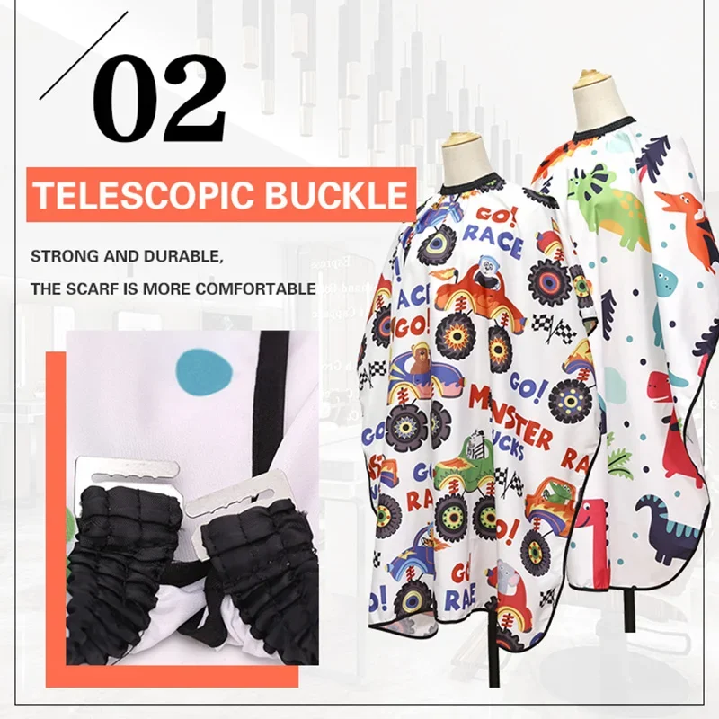 Eco-Friendly Cartoon Pattern Kids Capes Hair Cut Waterproof Polyester Pongee Cloth Barber Shop Styling Tool Hairdressing Salon