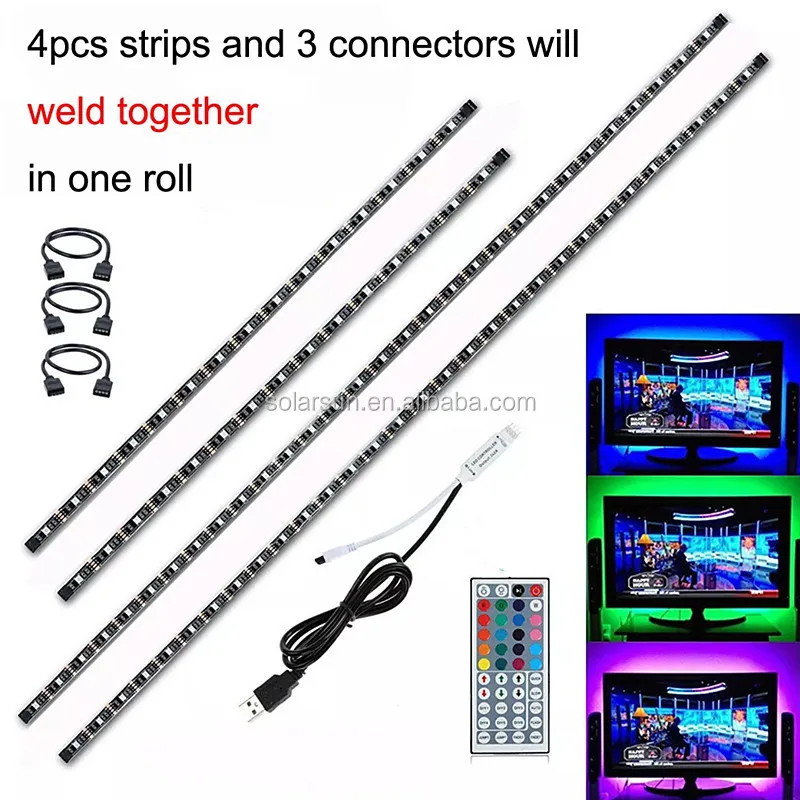 Smd5050 Usb Powered Dc5v Decoration For Tv Ktv Theatre Compute Mood Ip65 Color Dmx Led Strip Light With Remote Controller Kit
