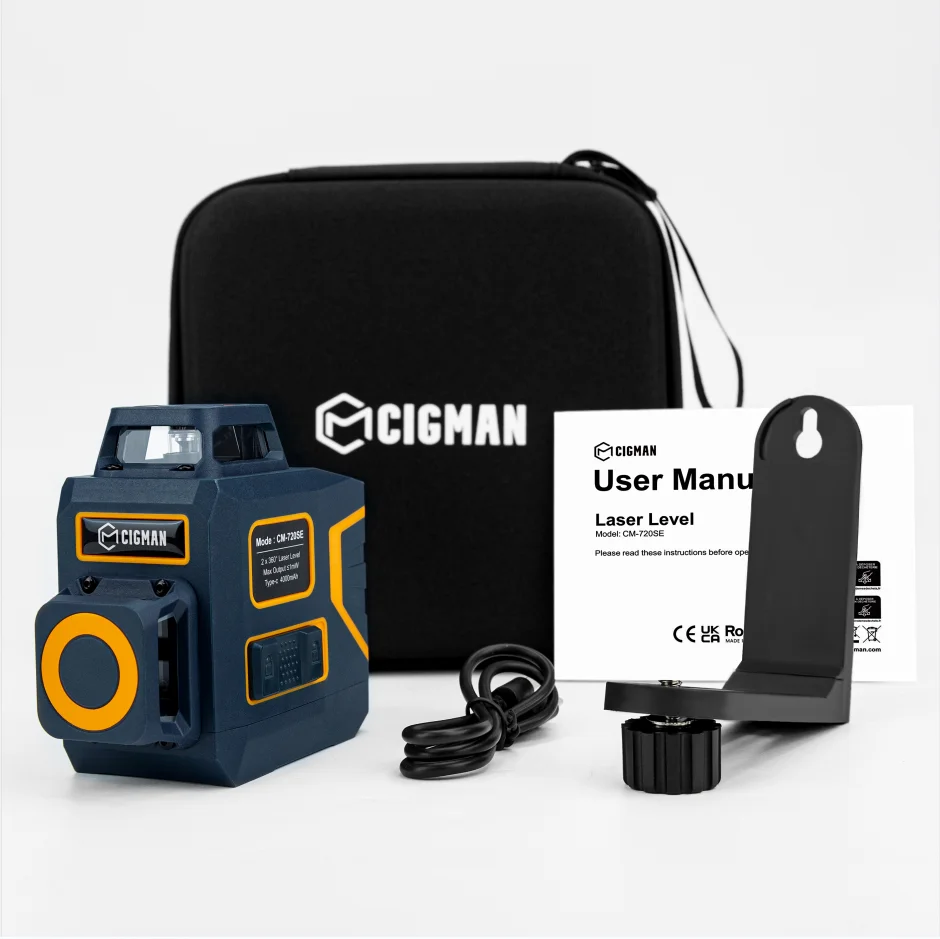 CIGMAN CM-720SE Rotary Laser Level Professional Beam Level Laser 8 Lines Vertical & Horizontal Lazer Levels