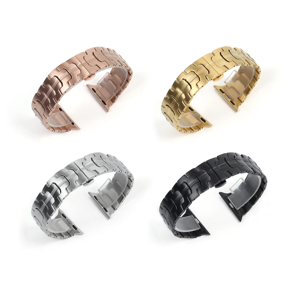 CONKLY Wholesale Metal Stainless Steel Watch Band 38/40/41/42mm Smart Watch Strap With 304L/316L Buckle For Apple Watch