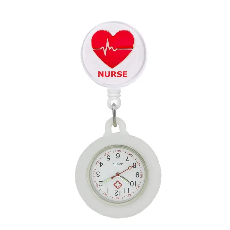 New Arrivals Medical Tethoscope Retractable Badge Holder Reels Pocket Watch Custom Rubber Silicon Breast Watch For Nurse