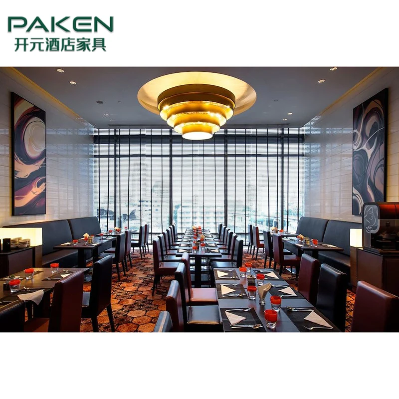 High-End Commercial Hotel Restaurant Table And Chairs Wood Restaurant Furniture Set