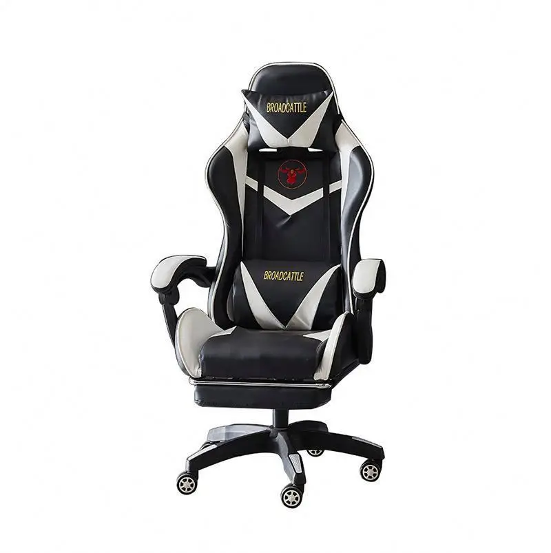 Reclining Gaming Chair With Footrest Sillas Gamer Reforzadas Mas De 100 Kg Steering Wheel Stand Swivel Video Rocker Floor