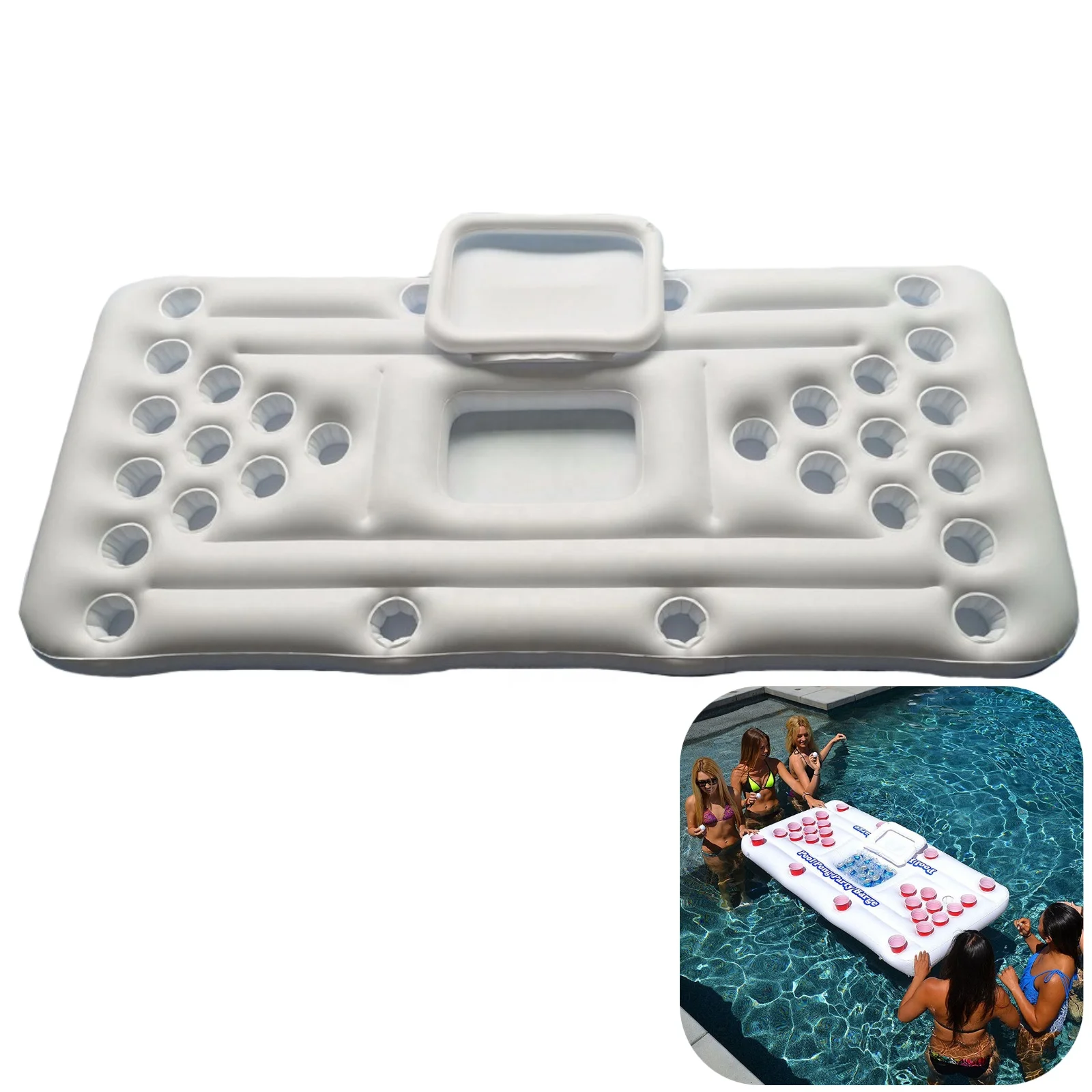 
HOT SALE 180*80*12cm swimming pool floating tray PVC inflatablefloating beer pong pool float pool beer pong 