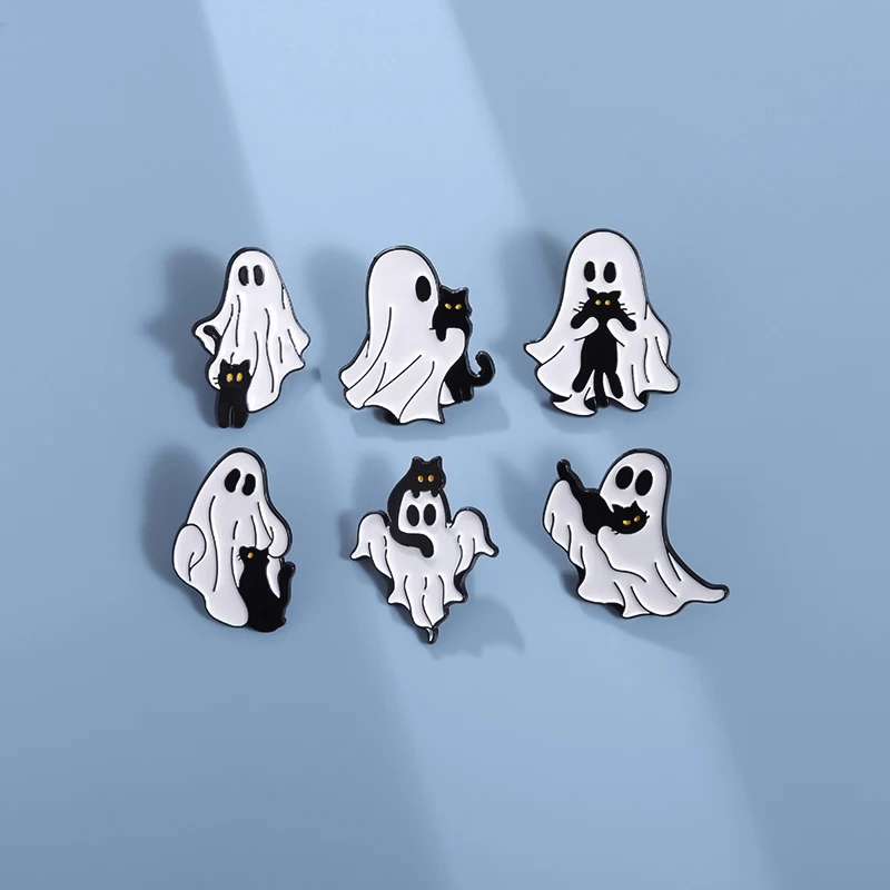 Halloween Enamel Pins Funny Spooky Pins Punk Spooky Standing Lapel Pins Accessories Backpack Clothing
