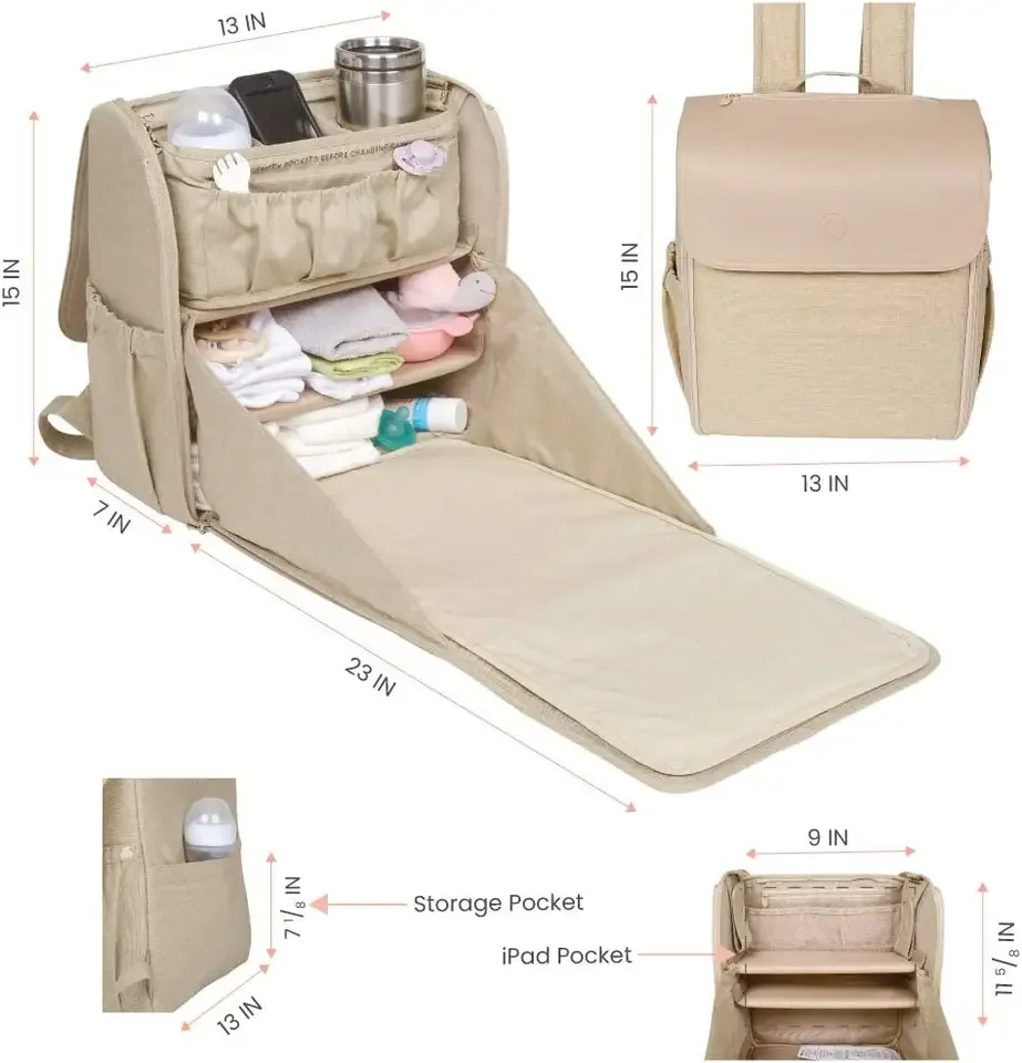 factory Wholesale baby diaper bag large capacity travel mummy bag diaper backpack custom baby boy diaper bag for mom baby care