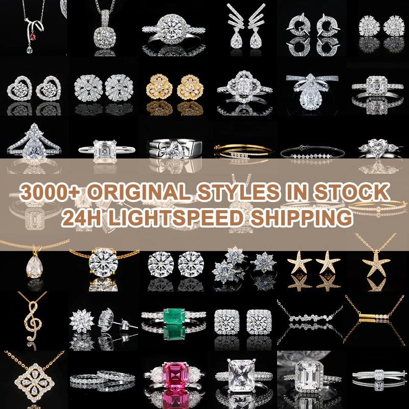 Certificate 10k 14k 18k Solid In Real Gold Moissanite Diamond Wedding Engagement Ring Set For Women Jewelry AU750 1 2 3 Carat