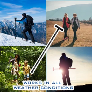 Multifunctional Outdoor Self-defense Stick T-type Camping Survival Tool Telescopic Folding Walking Pole