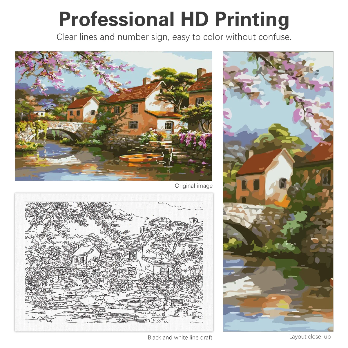 Painitng By Numbers Kits Countryside Landscape For Adults Kits Marker By Numbers For Home Decors Diy Gift 40x50cm/16x20inch