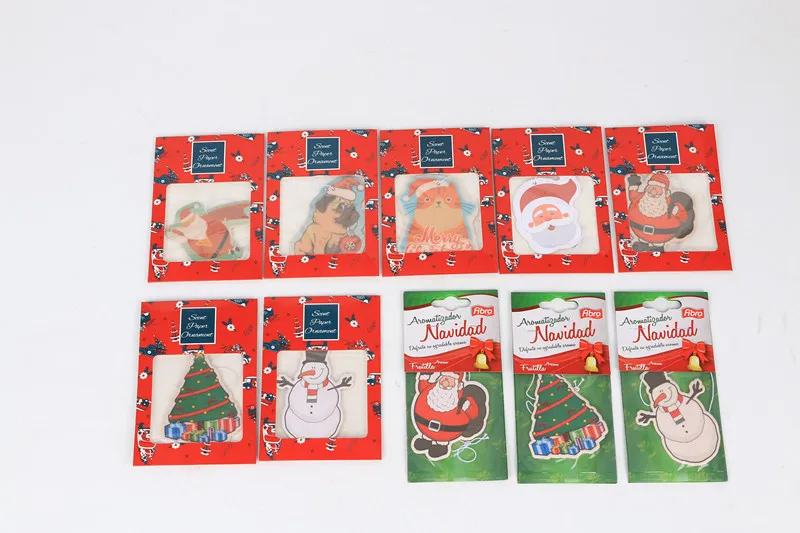 Wholesale Christmas Perfumes And Fragrances Classic Printing Scents Sachetsbag Paper Custom Logo Car Hanging Air Freshener