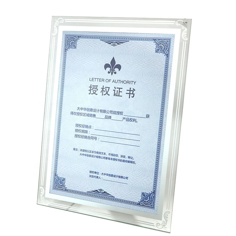 
Fashion Bilateral Golden Frame Picture Photo Frame Crystal Glass Photo Frame 
