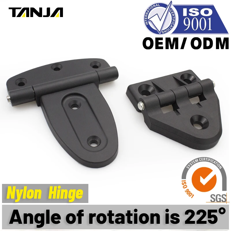 Black PA Gate Hinges Cabinet Box Generator Butt Hinge Nylon Hinge