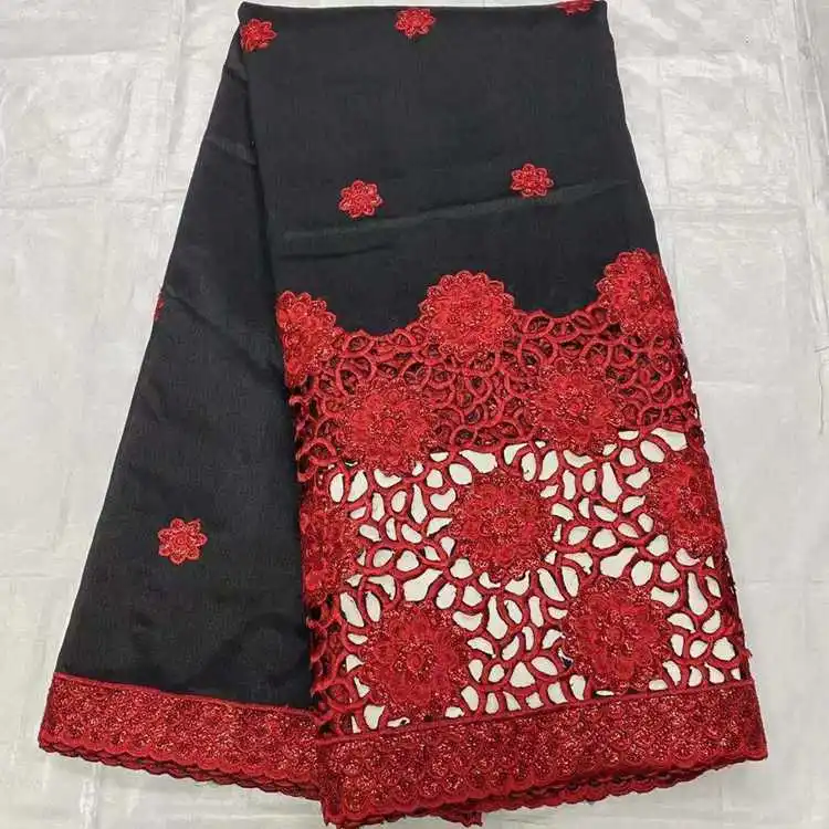 AN7005   fashion latest african lace fabrics white nigerian george  lace for making dress