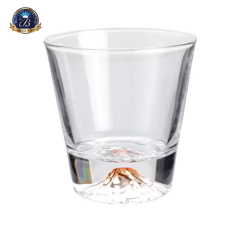 Japanese Style Mount Fuji Crystal Wine Glass Snow Mountain Glass Hollow Thick Bottom Whisky Cup shot glass